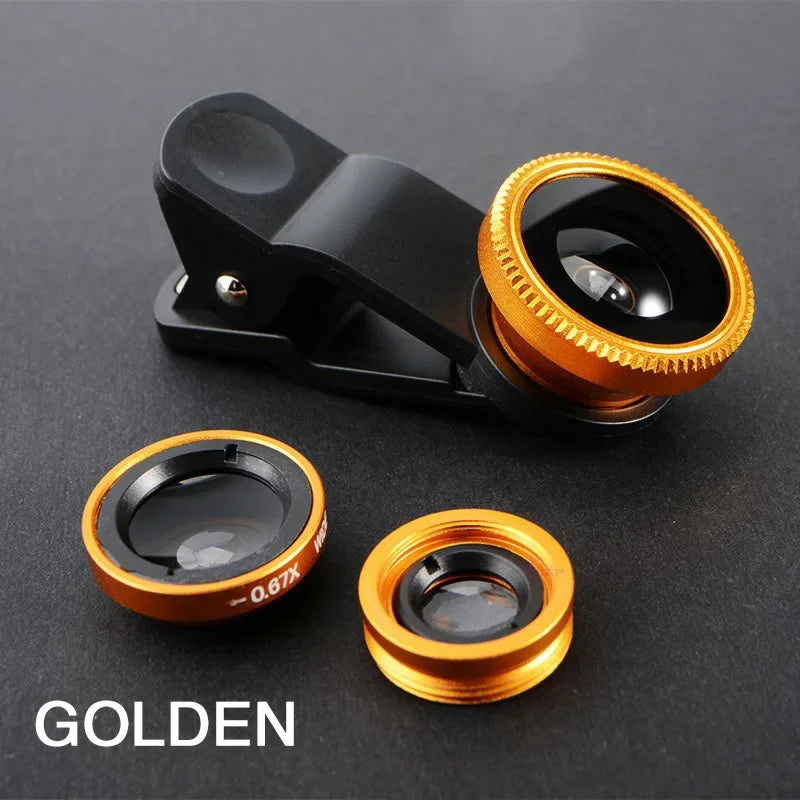 Universal 3in1 Fish Eye Lens Wide Angle Macro Smartphone Fisheye Lens Zoom For iPhone Samsung Xiaomi Mobile Phone Camera Lens